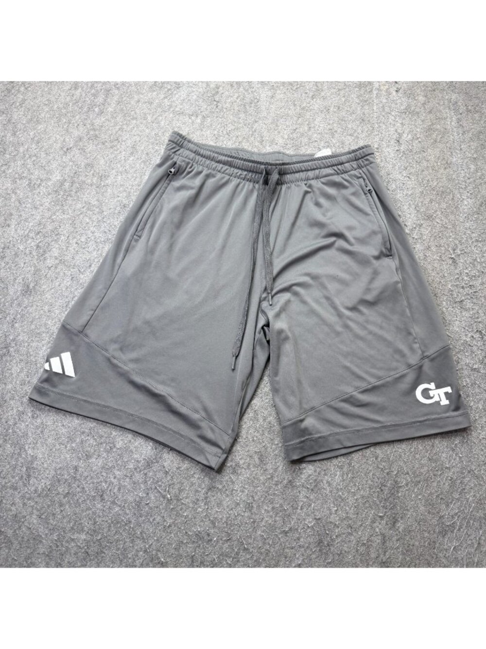 Georgia Tech Yellow Jackets Adidas Shorts Men L Gray Performance 10"